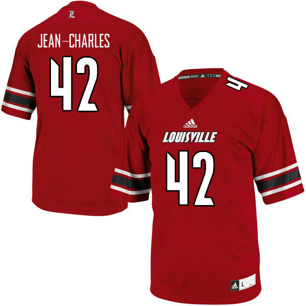Men #42 Ori Jean-Charles Louisville Cardinals College Football Jerseys Sale-Red - Click Image to Close